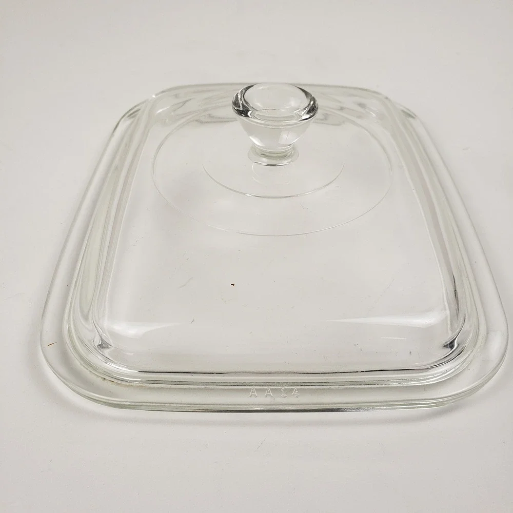 Corning Ware Pyrex AA14 Clear Glass Lid Rectangular Casserole Dish 7.5x6.5